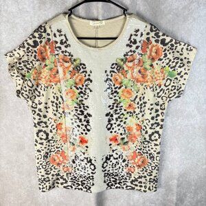 Simplici-Tee Leopard & Floral Sequin Tee
